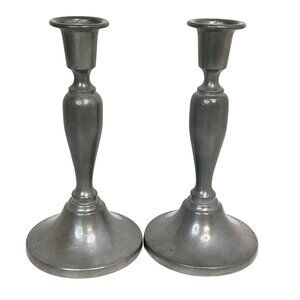Pair Of Preisner Pewter Candlesticks Taper Candle Holders Vintage 6"